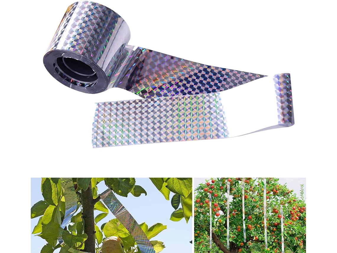 Fita Colorida a Laser para Afugentar Pássaros 4,8Cm X 80M Estampa Floral a Laser Ferramenta de Jardinagem