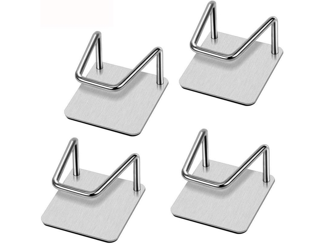 4 Portavasos Esponja De Cozinha, Portavasos Adhesivo De Aço Inoxidável 304 Para Pia, Design Anti-deslizante E Anti-roxo