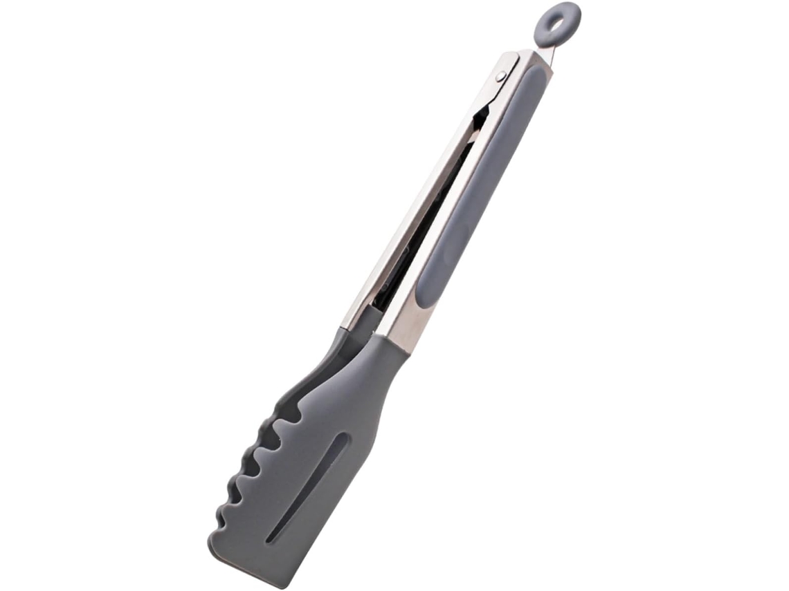 Pinça Para Churrasco Toyvian Em Aço Inoxidável Com Cabo De Silicone Antiderrapante, Ideal Para Cortar Bifes, Fazer