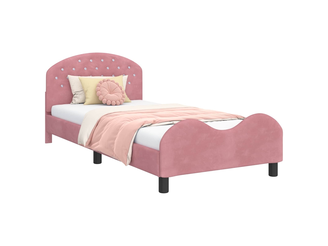 Estrutura de Cama Infantil com Cabeceira Rosa 90x200 cm MAISON EXCLUSIVE