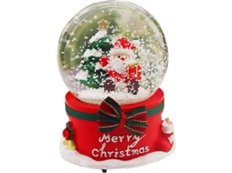 Globo de Neve com Luz LED e Música Caixa Musical de Natal Base de Resina Presente Festivo