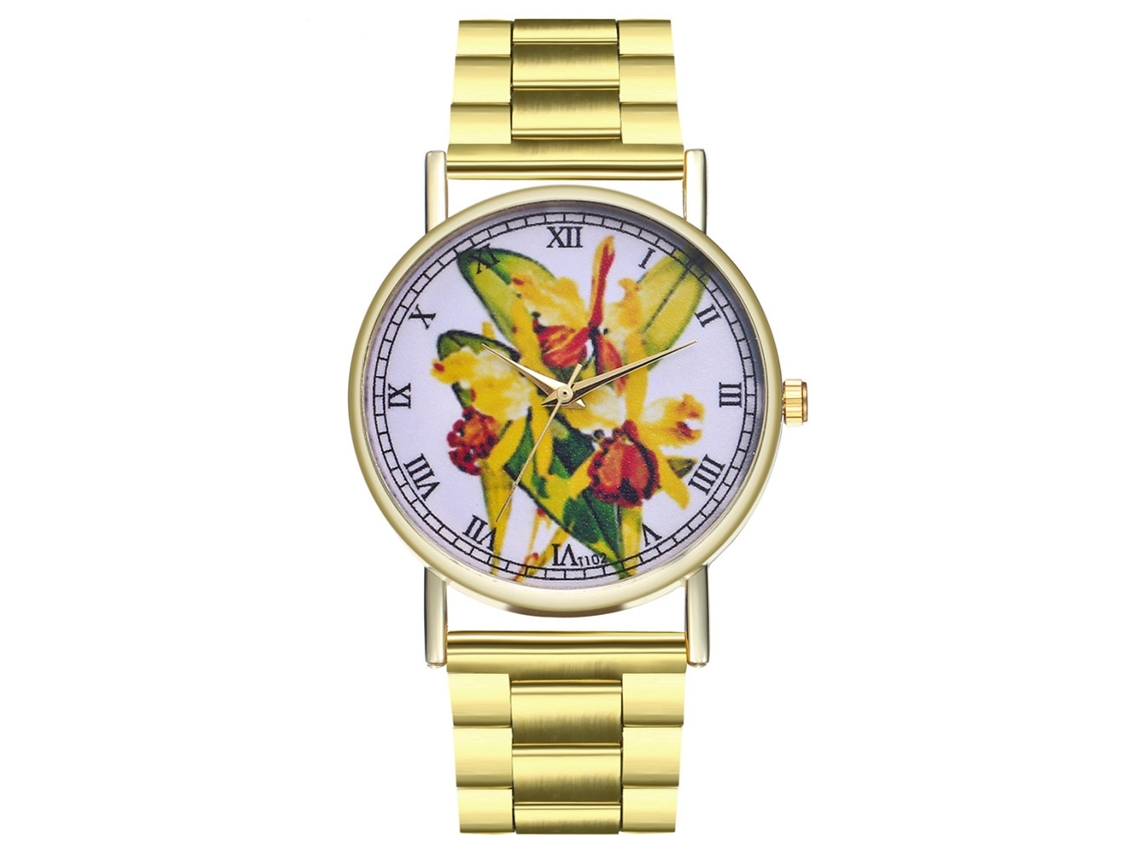 Relógio de Pulso Feminino Casual Clássico com Pulseira de Aço e Movimento de Quartzo