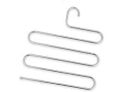 Cabide para calças de aço inoxidável multicamadas espessado, clipe para calças multifuncional, cabide para guarda-roupa em forma de S CXC (4 peças)