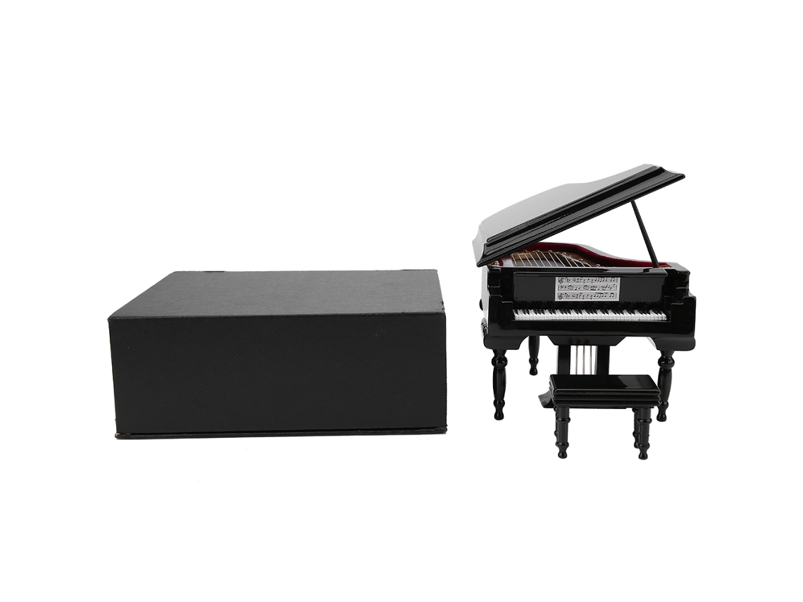 Modelo Miniatura Piano Musical Madeira Decorativo