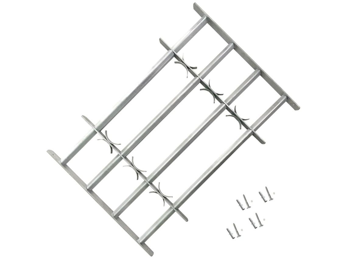 vidaXL Grelha segurança ajustável p/ janelas com 4 traves 1000-1500 mm
