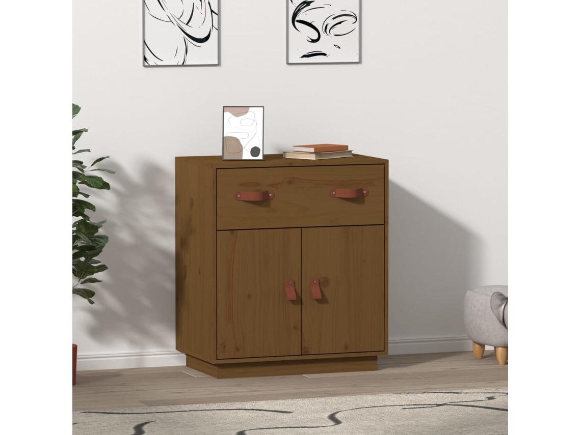 Aparador 65,5x40x75 cm Madera Maciza de Pino Marrón Miel