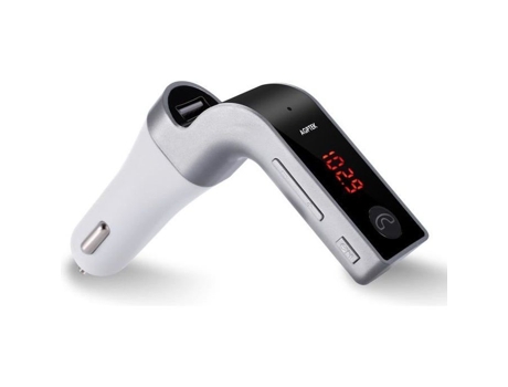 Transmissor FM kit mãos livres Bluetooth para carro rádio sem fio transmissor de música para Apple iPhone 6/Samsung/iPad/LG-Silver