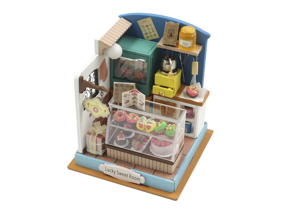 Maquete 3d Da Padaria Lucky, Altamente Detalhada, Com Luzes Led, Dimensões 9x8x8 Cm