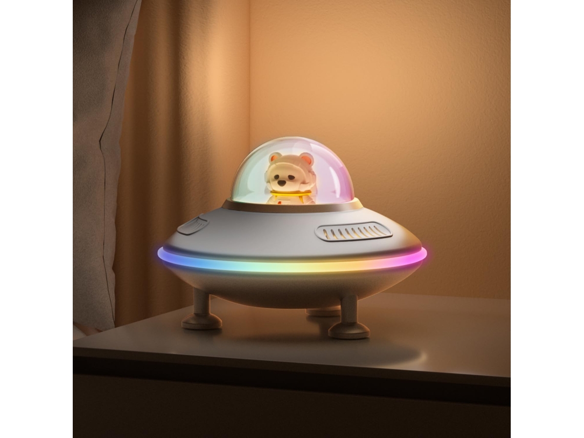 Coluna Bluetooth 5.4 Prata Astronauta com Luz, Sem Fio, Decoração Quarto Adolescente, Presente Kawaii/natal ZYBLSSBB