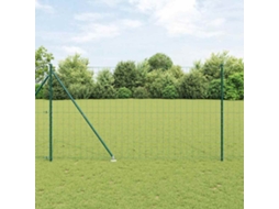 Vidaxl Cerca Europeia Com Pontas 10 X 1,6 M Aço Revestido De Pvc Verde