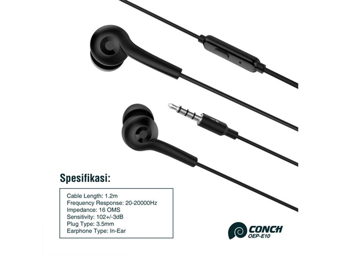Fones de Ouvido LAXISCREED Conch 3.5mm com Microfone