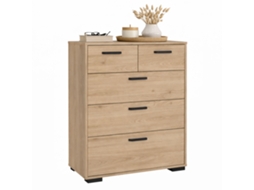 Cômoda Eria, Cômoda Moderna com 5 Gavetas. WELLHOME
