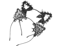Tiara De Orelhas De Gato Em Renda, Duas Peças, Para Mulheres, Tiara De Liga Macia.