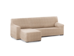 Capa Bi-Elástica para Sofá Adaptável Roc Chaise Longue Braço Curto Esquerda 250-360 Cm Bege VIPALIA