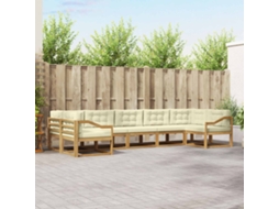 Vidaxl Conjunto De Sofás Para Exterior 7 Unid. Branco E Creme