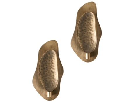 Portavelas Decorativos Hechos A Mano Beliani Odemira De Hierro Dorado 19x6x40