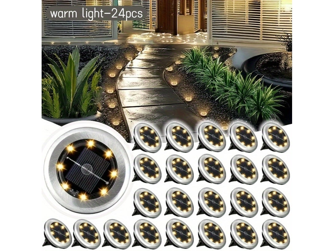 Luminária Solar de Solo, 8 Leds, Material Aço Inoxidável, para Gramado, Áreas Externas, com Instalação Simples AQUAFORGE