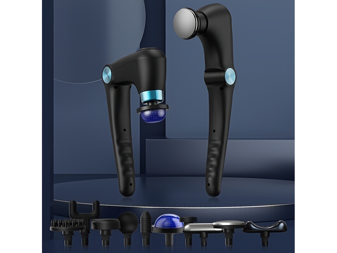 Pistola de Massagem Facial Dobrável Recarregável por Usb, com Nove Configurações de Intensidade e Funcionalidade de Ajuste Multiangular, Co STELASPLEN