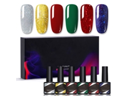 Conjunto Rebe com 6 Esmaltes Semi-Permanentes em Gel UV/LED de 8,5ml para Unhas Decoradas - Faça Você Mesmo