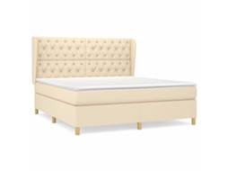 Box Spring Bed, Box Spring Beds Vidaxl Creme Tecido (160 X 200 Cm)