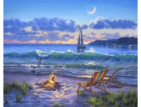 Tela FIGURED' ART Paint by Numbers - Vista Sobre A Praia  - Figured' Art Fa10027-Y (51x2,5x41,3 cm)