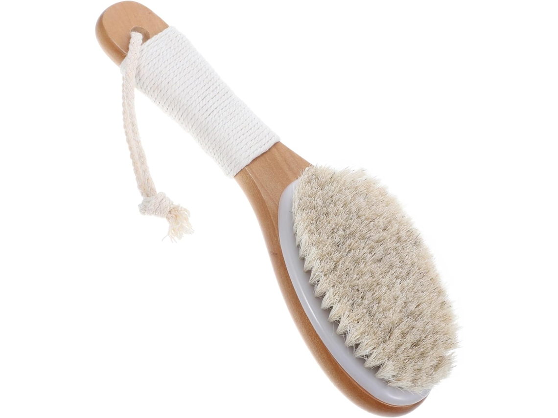 Escova Esfoliante De Crina Cavalo Com Cabo Longo, Escova De Madeira Para Banho, Para Limpeza Completa Do Corpo