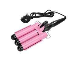 Pente De Cabelo Com 3 Barris Ferro De Cachos Ajustável Waver Crimper Ferramenta De Estilo Elétrico