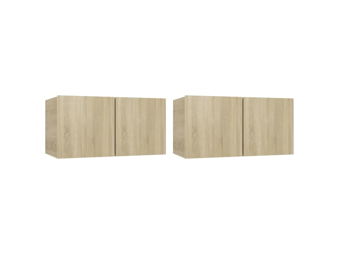 Conjunto de 2 suportes de parede para TV Carvalho Sonoma MAISON EXCLUSIVE (60x30x30 cm)