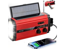 Rádio Com Gerador De Célula Solar De 5000 Mah E Lanterna Brilvibera (vermelho)