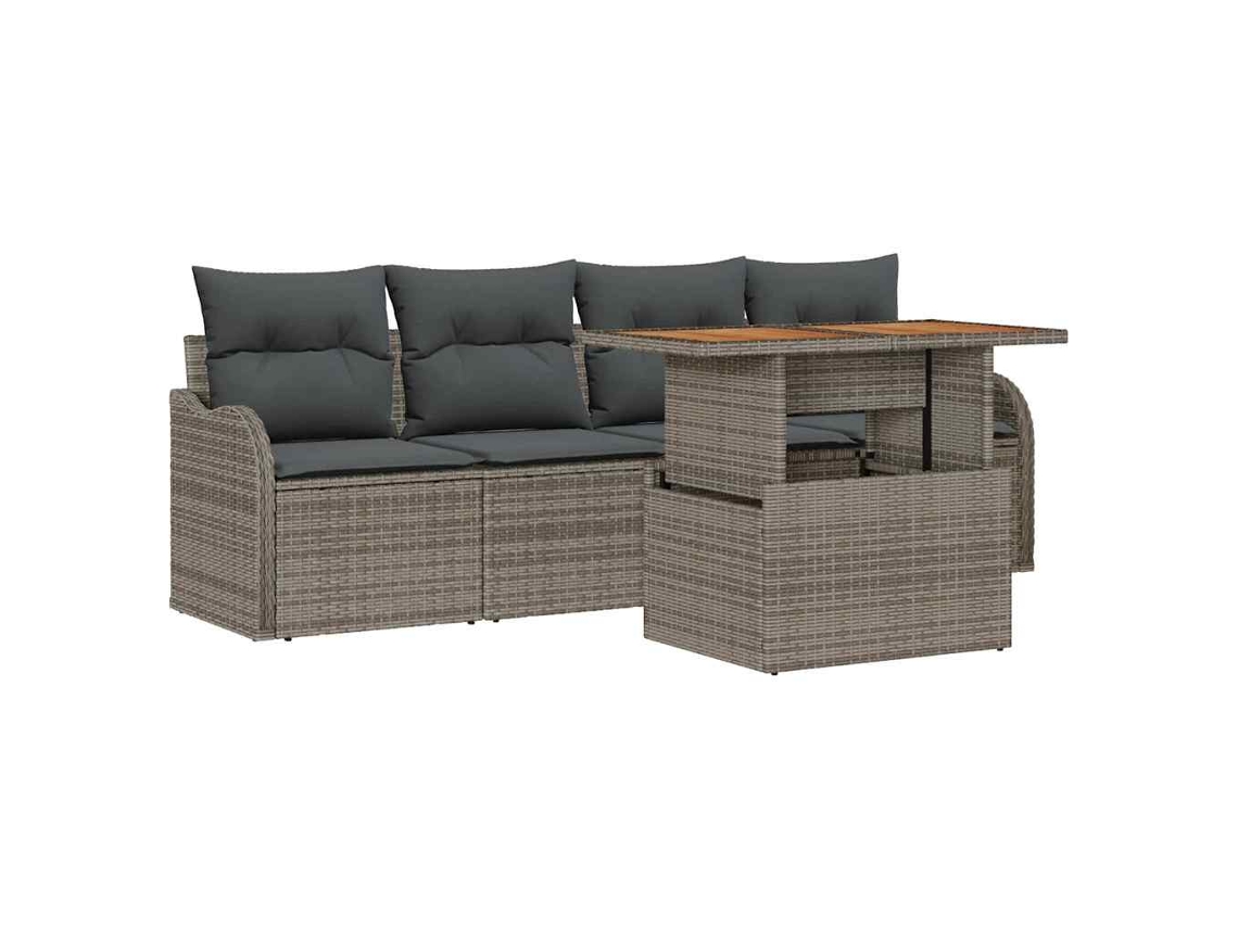 Maison Exclusive - Conjunto De Sofá De Jardim Com Almofada 5 Pcs Cinzeto Vime Pe