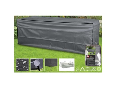 Capa protetora de luxo para sofá de jardim de vime de 3 lugares 220x80x80cm em poliéster 420D Boni Shop