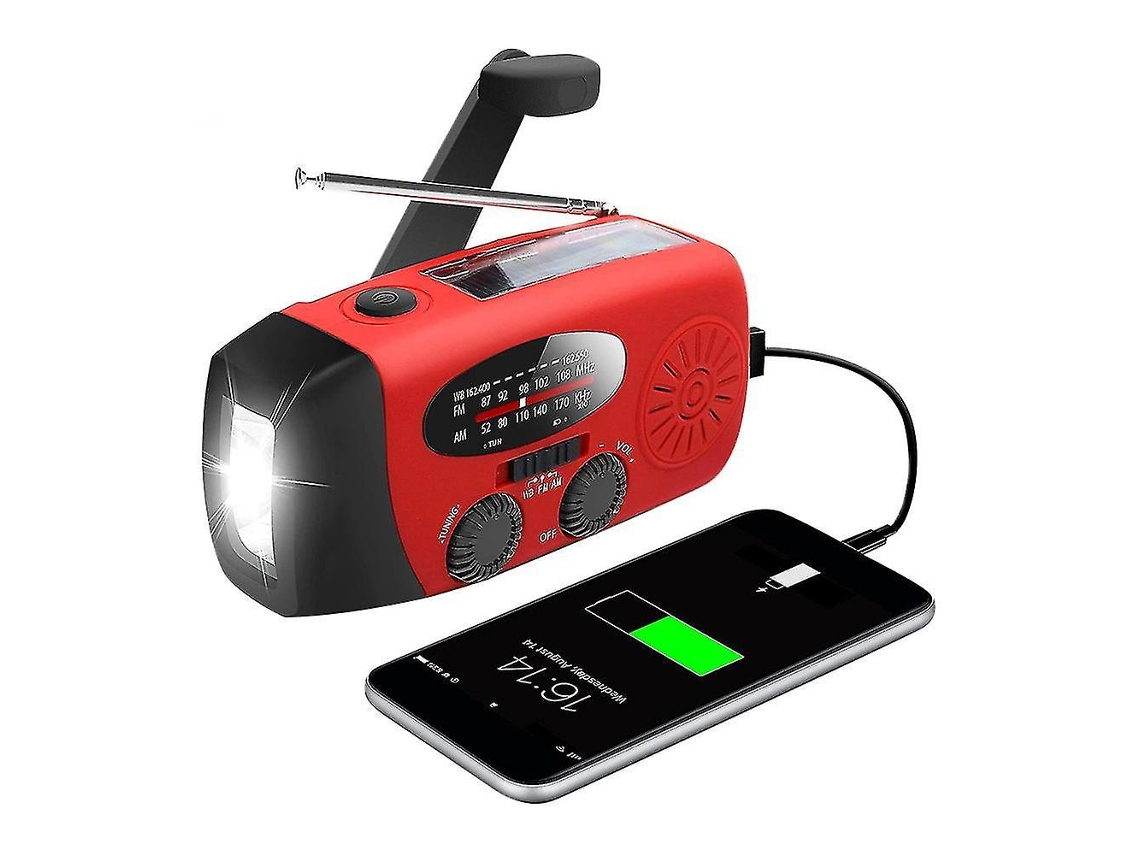 Rádio Portable Solar Hand Crank Am/Fm/Wb Emergency Emergency Power Supply/Bank