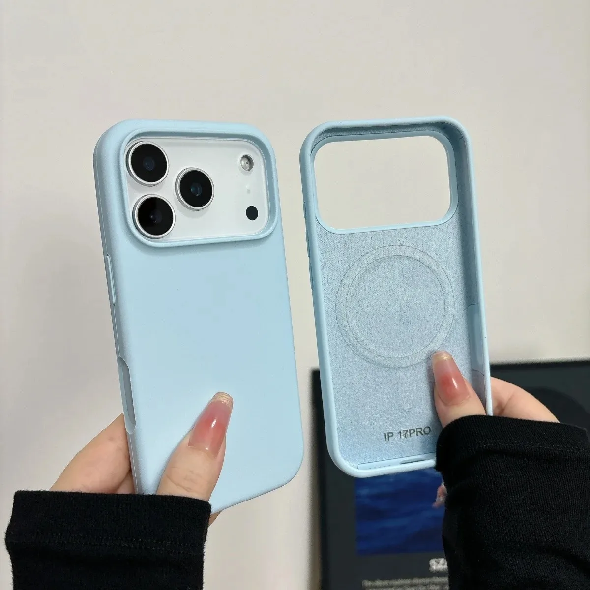Capa Magsafe Original Em Silicone Líquido Para Iphone 17 (azul Claro)