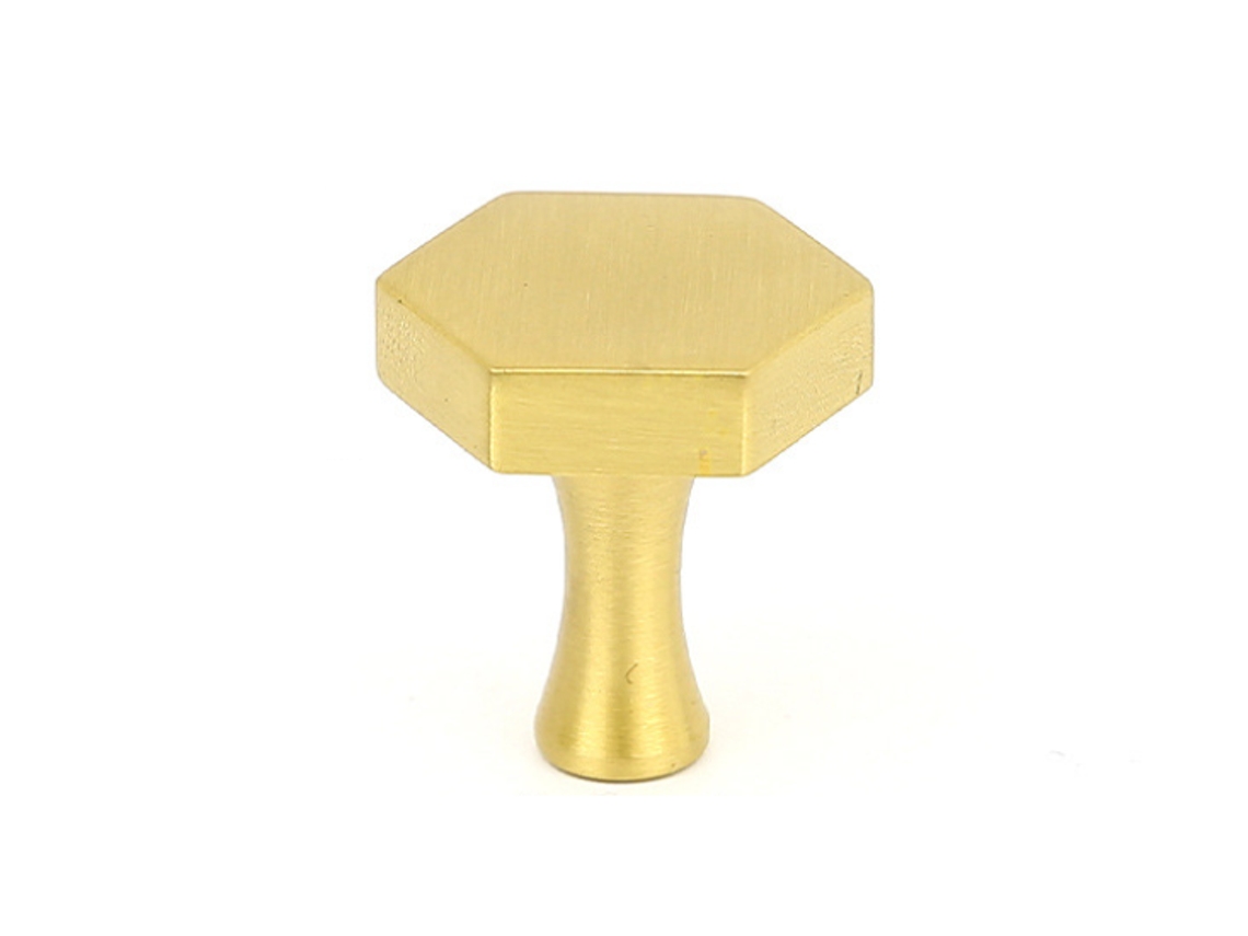 Puxador de Latão, Puxador Dourado de Peça Única em Cobre, Puxador para Porta de Guarda roupa BRILVIBERA (seis Lados S2226)