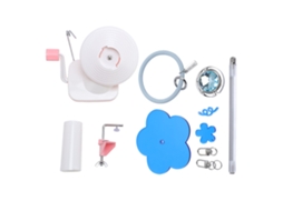 Enrollador De Hilo Manual Giratório Com Porta Pulseira E Abraçadeira De Escritório Para Tejer Azul