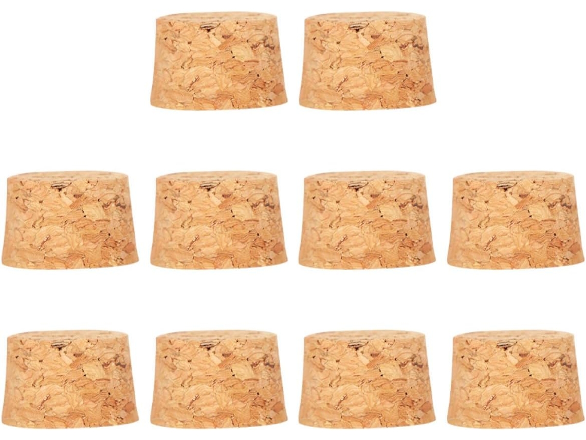 Pacote Com 60 Rolhas De Cortiça De Madeira Para Vedação De Garrafas, Mantendo A Qualidade Do Produto.