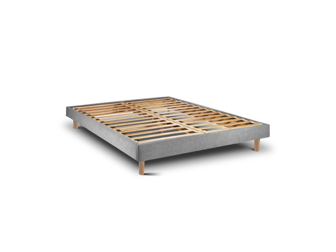 Estrutura De Cama Tribu  Cement Pés Redondos 200 X 180 Cm Altura 30 Cm Indream