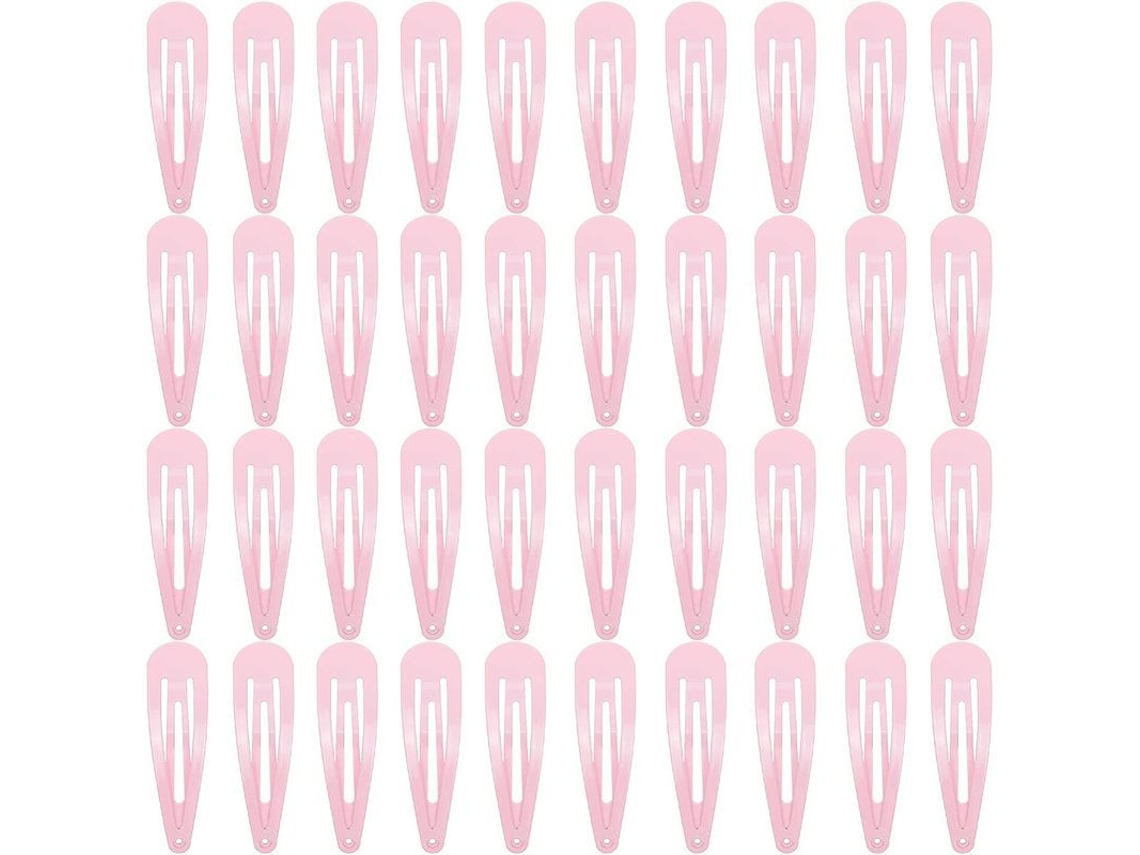 40 Clips de Cabelo de Metal com Fecho 2 Polegadas Cor Rosa Acessórios para Cabelo Infantil Meninas