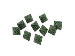 10pcs Conjunto De Dados Poliédricos Acrílico Gravação Fina Para Rpg Jogo De Tabuleiro 8 Lados