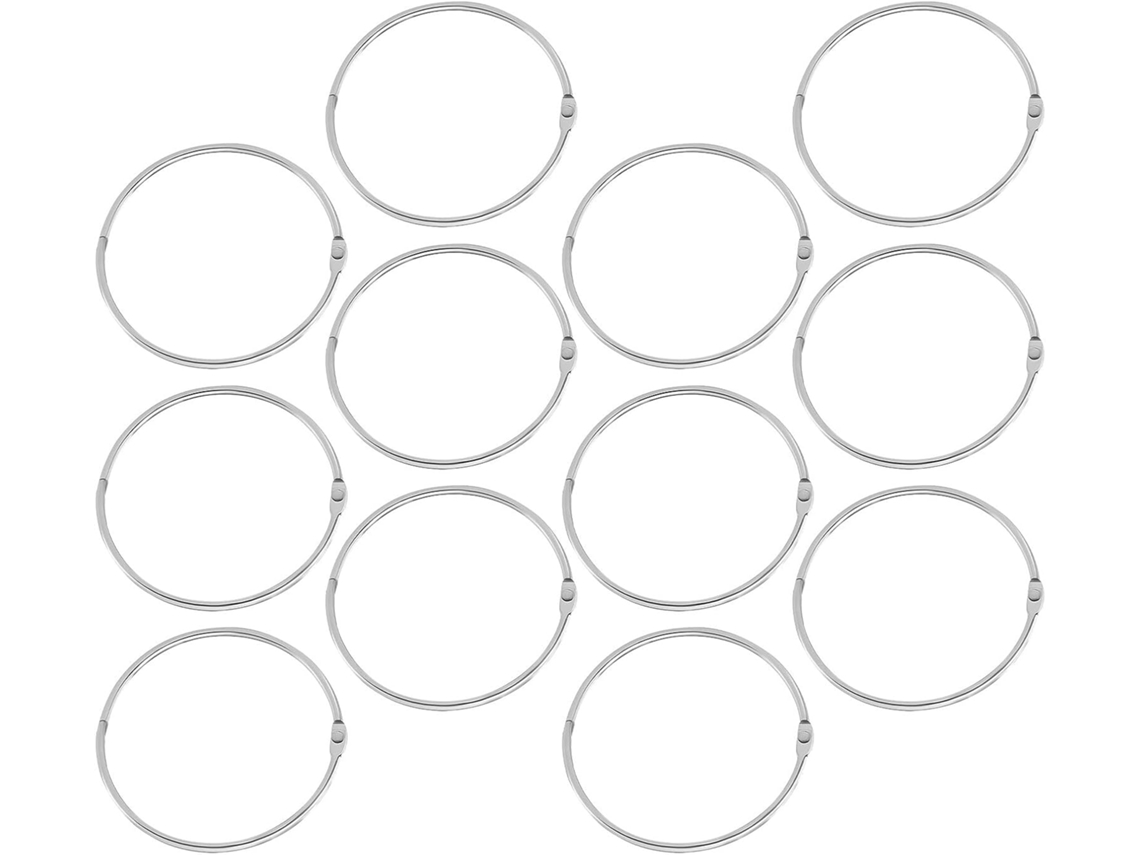 Conjunto de 12 Argolas Fichário em Metal 10cm 4 Polegadas, 12 Peças, Argolas em Metal Resistente