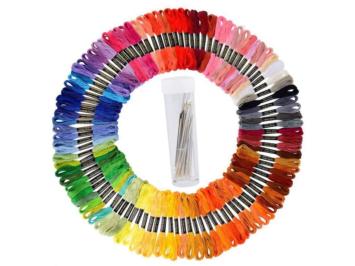 Fio De Bordado De Cor Arco-íris Premium, Fio Para Ponto Cruz E Bordado Com 100 Cores