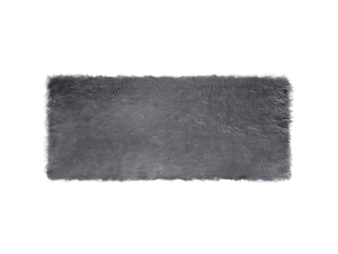 Vidaxl Tapete De De Ovelha Sintética Tafalla Antracite 100 X 200 Cm