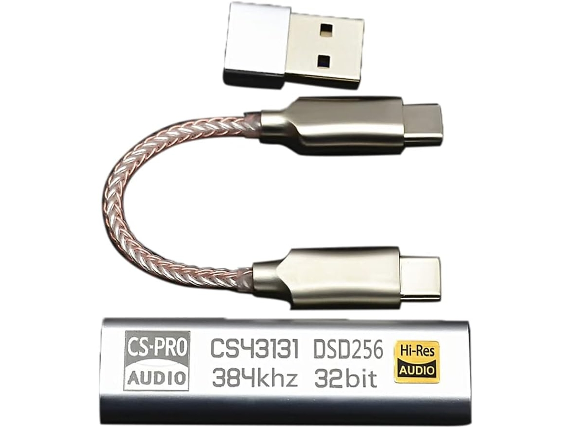 Adaptador Dac Hifi Usb Portátil com Entrada Tipo C de 3,5 Mm para Fones de Ouvido Android, Compatível com Ios, Windows 10 e Pc. SFUSHOS