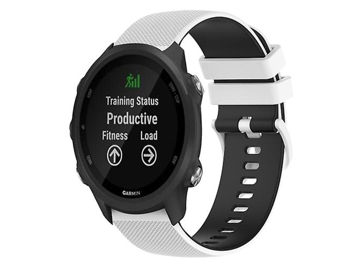 Pulseira Garmin Forerunner 245 Music De 20 Mm, Silicone Xadrez Bicolor, Branca E Preta.