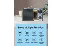 Rádio de emergência EOOCOO com carregamento solar