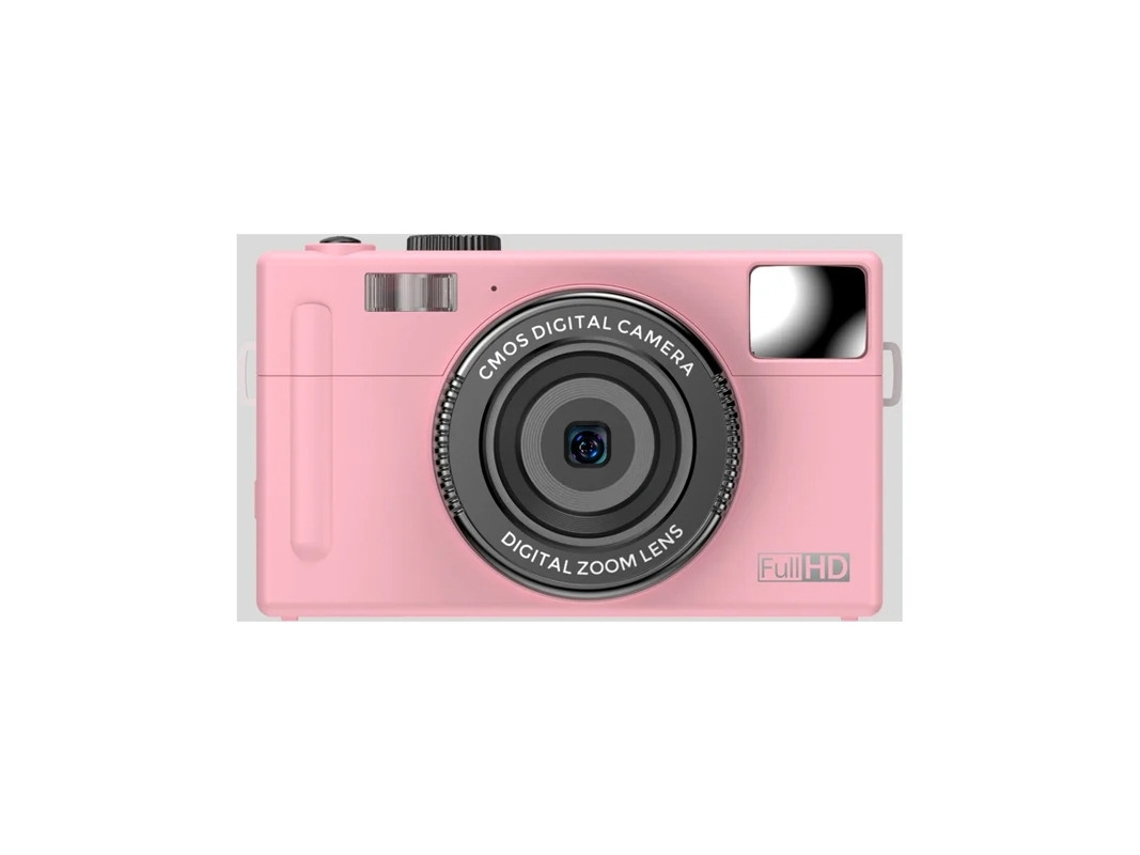Câmera digital compacta 1080p 48mp tela LCD de 3,0 polegadas foco automático zoom digital 16x antivibração flash embutido rosa Yizhood