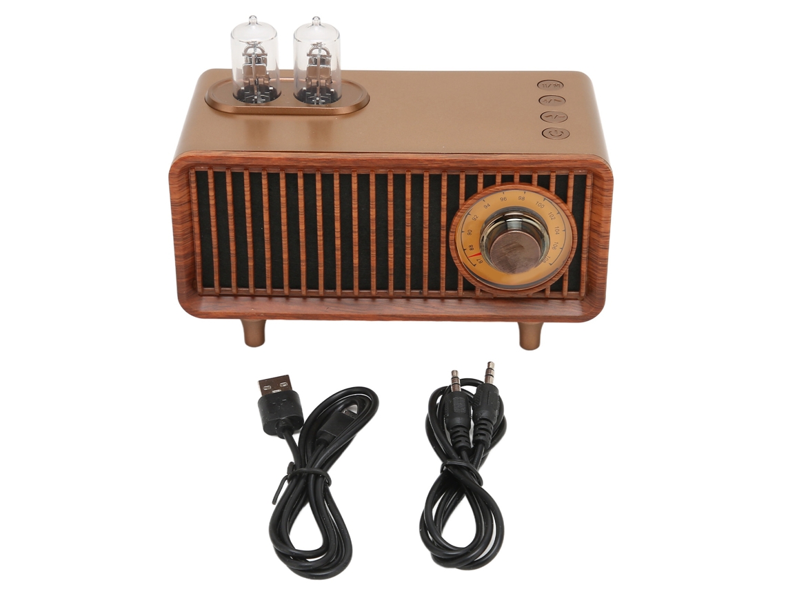 Yncm-caixa De Som De Rádio Vintage Bluetooth Retro Com Led