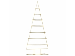 Árvore De Natal De Metal Para Decoração Interna E Externa Vidaxl Dourado Aço (210 Cm)