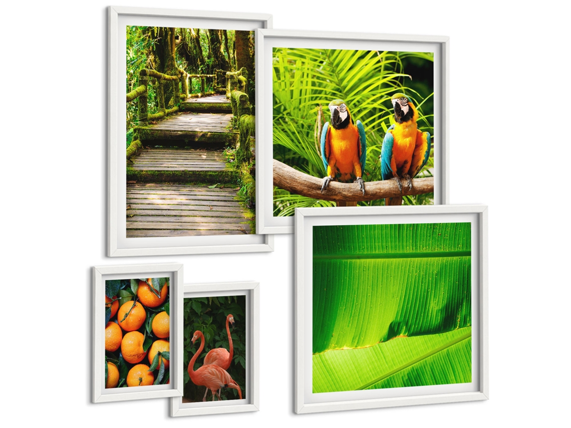 Conjunto De Pinturas Motivos Tropicais Natureza Frutas Espelharte (5 Peças)