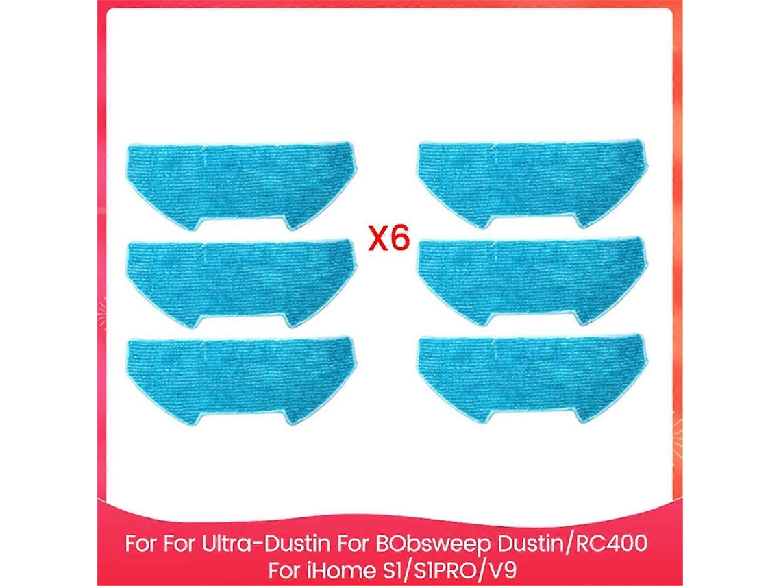 Conjunto De 6 Panos De Limpeza Para Esfregão Ultravision Compatível Com Bobsweep Dustin/rc400_glo